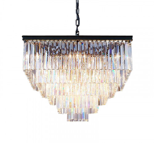 люстра odeon square 80 черное основание, прозрачное стекло в Кургане