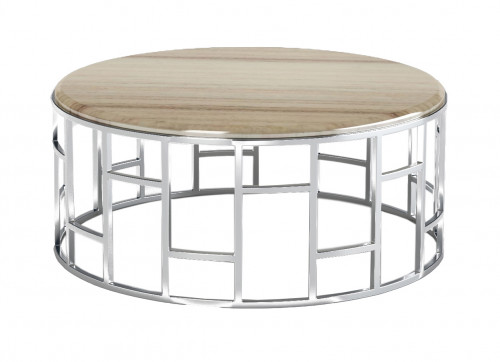 стол журнальный plump silver brown металл в Кургане