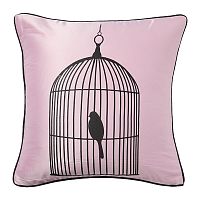 подушка с птичкой в клетке birdie in a cage pink в Кургане
