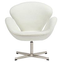 кресло swan chair кашемир белое в Кургане