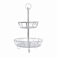 блюдо-этажерка, 2 уровня белого цвета в Кургане