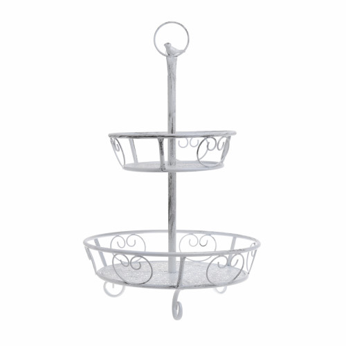 блюдо-этажерка, 2 уровня белого цвета в Кургане