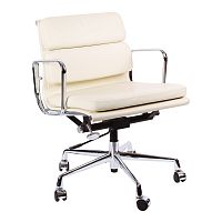 кресло eames style с регулируемой высотой кремовая кожа в Кургане