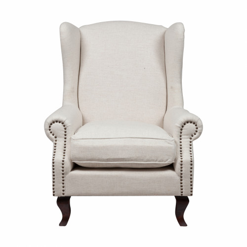 кресло collins wingback chair кремовая ткань в Кургане