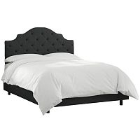 кровать двуспальная 160х200 черная с каретной стяжкой henley tufted black в Кургане