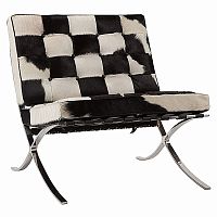 кресло barcelona chair черно-белое в Кургане