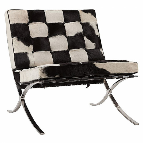 кресло barcelona chair черно-белое в Кургане