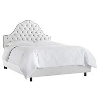 кровать двуспальная 180х200 белая с каретной стяжкой alina tufted white в Кургане