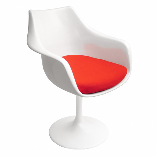 кресло tulip armchair бело-красное шерсть в Кургане