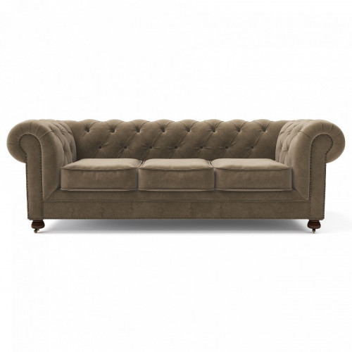 диван chesterfield lux трехместный прямой бежевый в Кургане