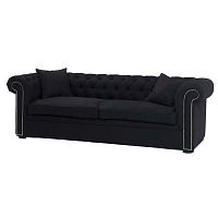 диван black linen прямой черный в Кургане