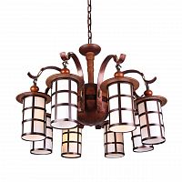 подвесная люстра omnilux nazare oml-58813-08 коричневая в Кургане