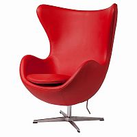 кресло egg chair кожа красное в Кургане