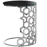 стол приставной silver circle 50x50х60 черный, серебро в Кургане