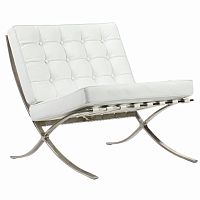 кресло barcelona chair белое в Кургане