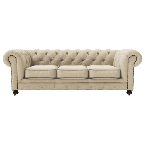 диван chesterfield lux трехместный прямой кремовый в Кургане