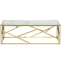 стол журнальный h-bridge gold 120*60*40см золотой в Кургане