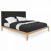 кровать двуспальная с мягким изголовьем 160x200 темно-серая fly soft new в Кургане
