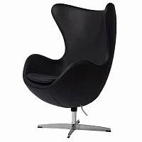 кресло egg chair кожа черное в Кургане