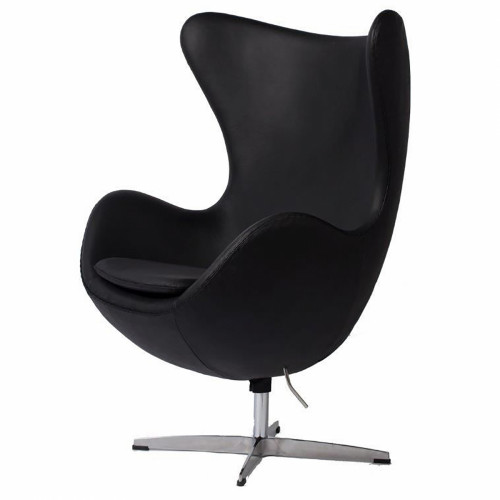 кресло egg chair кожа черное в Кургане