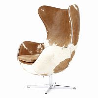 кресло egg chair коричнево-белое в Кургане