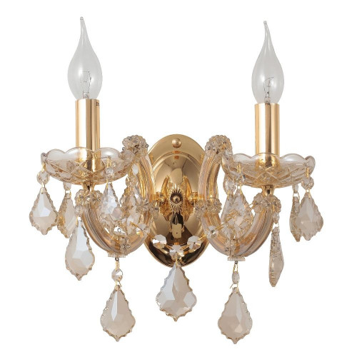 бра crystal lux ines ap2 gold/amber в Кургане