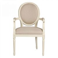 кресло vintage french round молочный/кремовый лен в Кургане