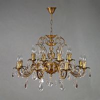 подвесная люстра ambiente alicante 8888/8+8 ab leaf crystal бронза в Кургане