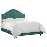 кровать двуспальная 180х200 зеленая с каретной стяжкой henley tufted teal в Кургане