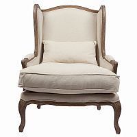кресло мягкое с ушами lorraine chair with burlap бежевое в Кургане