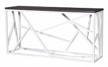 консоль geometric 180x50x90 хром, темно-коричневая столешница в Кургане