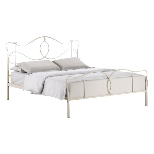 кованая двуспальная кровать 160х200 белая lili в Кургане