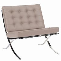 кресло barcelona chair кожа серое в Кургане