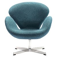 кресло swan chair сине-зеленое в Кургане