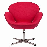 кресло swan chair шерсть красное в Кургане
