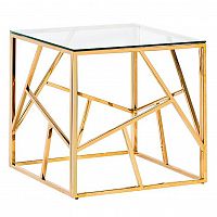 стол журнальный gold cube 55*55*55 см золотой, белый в Кургане