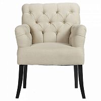 кресло мягкое с каретной стяжкой белое castro armchair в Кургане