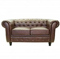 диван chesterfield трехместный прямой коричневый в Кургане
