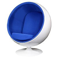 кресло eero ball chair синее с белым в Кургане