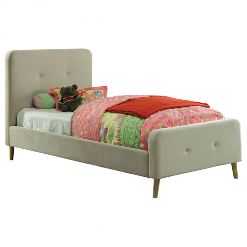 кровать button tufted flannelette beige 120х200 в Кургане