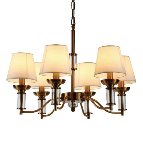 люстра walters 6 от delight collection прозрачная/бежевая/латунь в Кургане