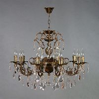 подвесная люстра ambiente alicante 8888/10 pb leaf crystal бронза в Кургане