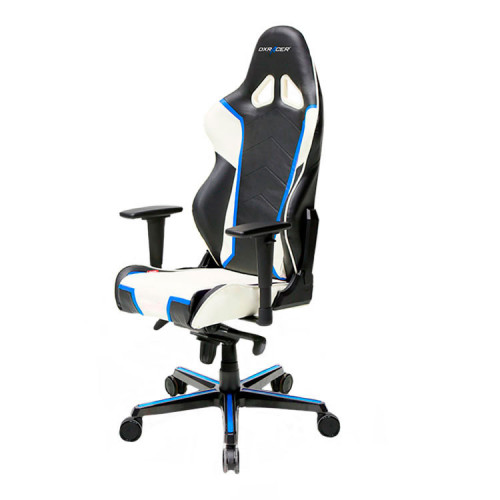 кресло геймерское dxracer racing черно-бело-синее в Кургане