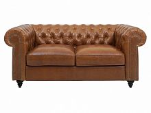 диван chester classic двухместный прямой коричневый в Кургане