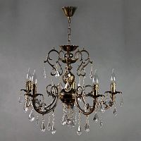 подвесная люстра ambiente alicante 8888/5 pb leaf crystal в Кургане