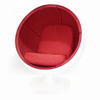 кресло ball chair бело-красное в Кургане
