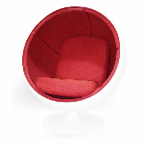 кресло ball chair бело-красное в Кургане