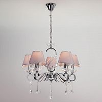 подвесная люстра eurosvet kelly 10085/5 хром/прозрачный хрусталь strotskis в Кургане