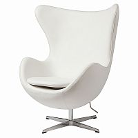 кресло egg chair кожа белое в Кургане