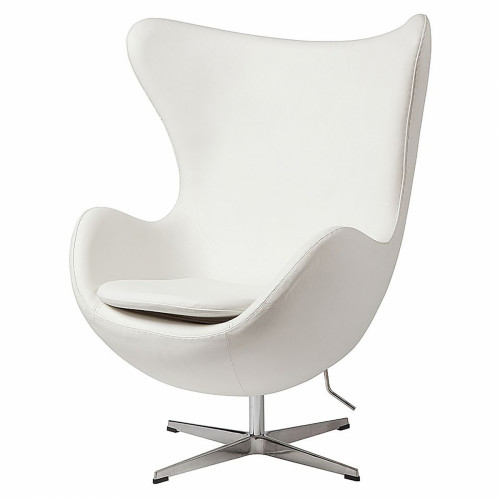 кресло egg chair кожа белое в Кургане